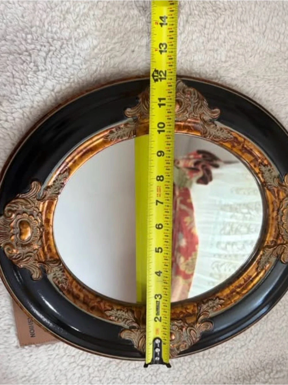 Classic Ornate Navy and Gold Wall Mirror - Elegant Home Wall Decor